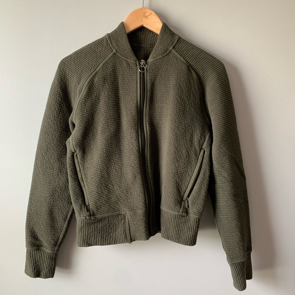 Lululemon bomber jacket—olive green size 6